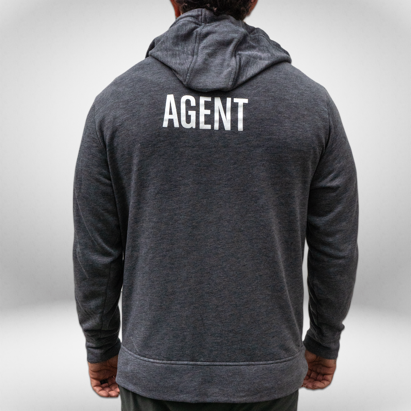Grey Tri-Blend Zip Up Hoodie Embroidered